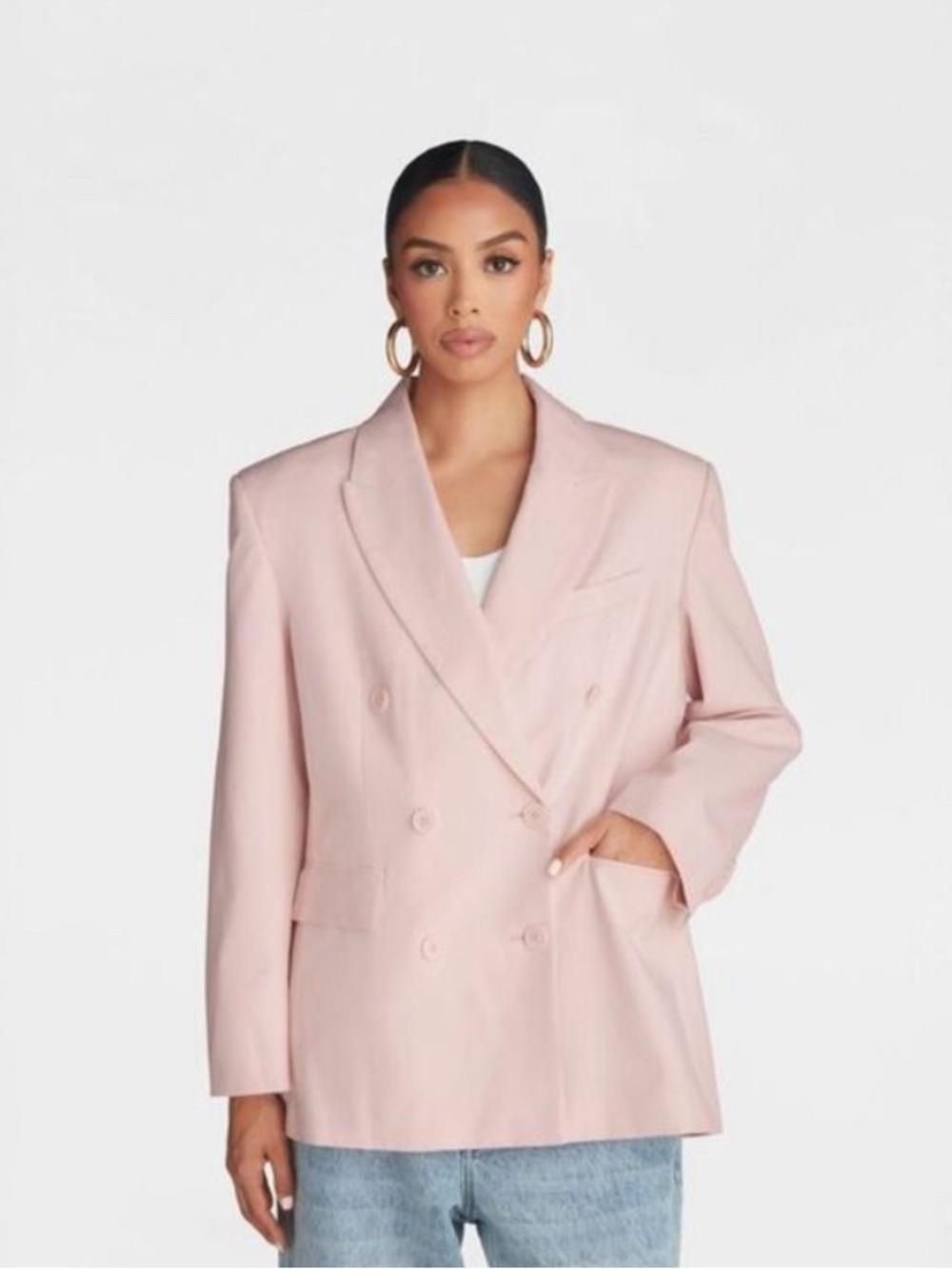 KBB by KAHLANA Women's 'The David Blazer' - Light Pink- Large